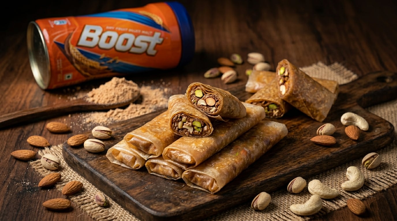 Boost Dry Fruit Pootharekulu malt chocolate almonds cashews pistachios Andhra sweet online